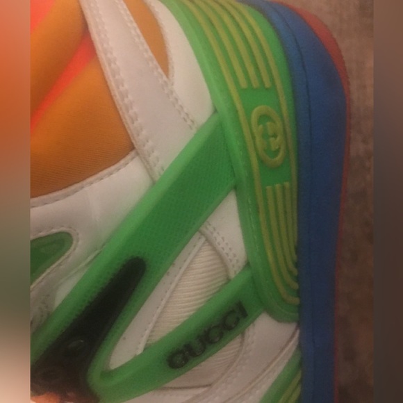 Gucci sneakers leather stunning color block fits 7  Ladies w Gucci box. - Picture 4 of 7